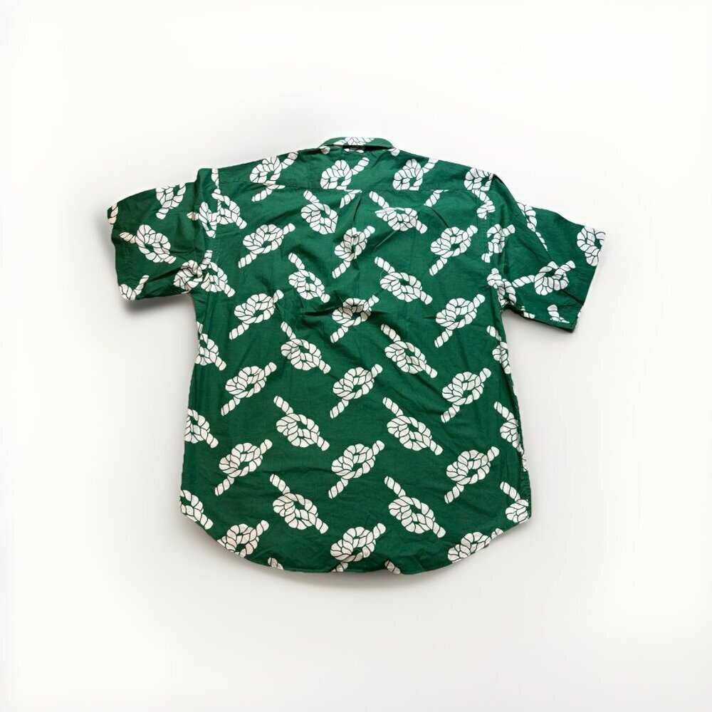 Tommy Hilfiger Nautical Knot Rope Resort Shirt Short Sleeve Mens XL Green - Picture 2 of 7